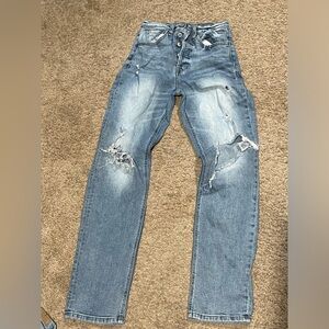 Willow & Root distressed button up jeans